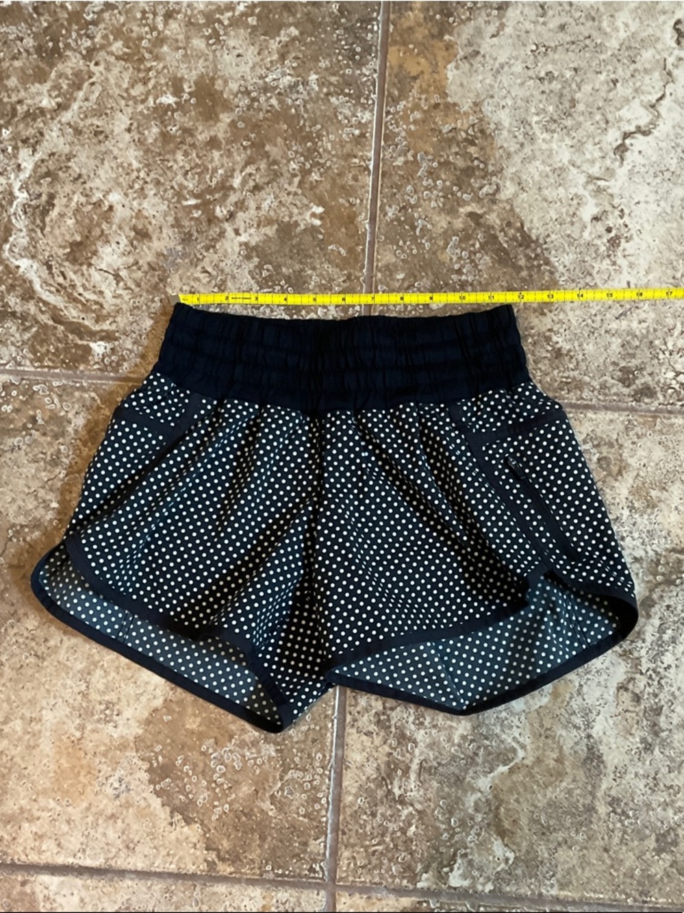 lululemon athletica Black Polka Dot Athletic Shorts size 6